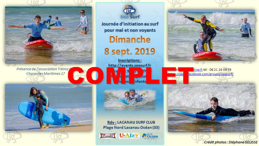 COMPLET : Affiche Troisième journée SeeSurf avec le Lacanau Surf Club 08/09/2019